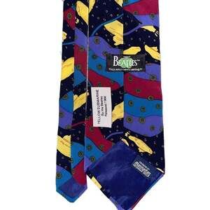 Vintage 1991 The Beatles Yellow Submarine 100% Silk Tie Apple Corps Limited